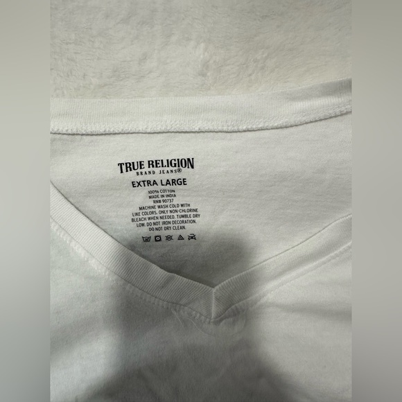 True Religion Men's Short Sleeve Logo Tee White / Gold Size XL - Picture 3 of 4